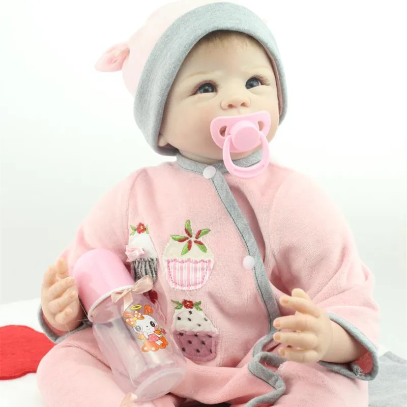 New 22 Inch Real Like Reborn Baby Girl Dolls NPK Realistic Silicone Reborn Babies For Kids