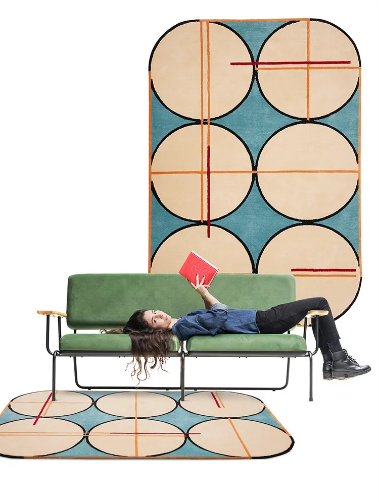 Clearance Post modern abstract  geometric  thicken  rug , big size   art living room carpet ,  home decoration bedside floor mat 0