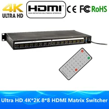High Quality 8 Input 8 Output HDMI Matrix 8×8 With RS232/RS485 & IR Romote Control HDMI1.4v Ultra Full HD 4Kx2K 3D HDMI Switcher