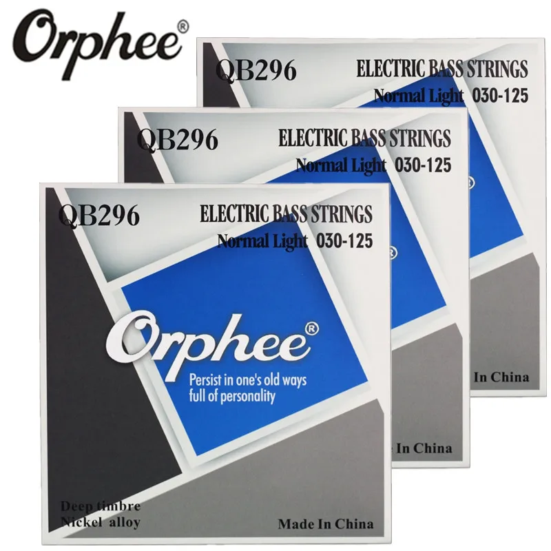 Оригинальный Orphee qb296 030-125 электрический бас струны 6 строк бас Никель сплав энергичный тон Гитары строки 3 комплекта