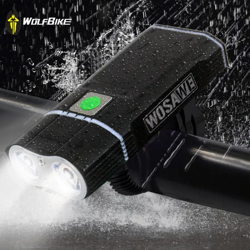 WOSAWE Cycling Bicycle Light 2400 Lumen XML LED lamp Bike Front Light USB Flashlight Rechargeable 18650 Batteries With holder WOSAWE Cycling Bicycle Light 2400 Lumen XML LED lamp Bike Front Light USB Flashlight Rechargeable 18650 Batteries With holder