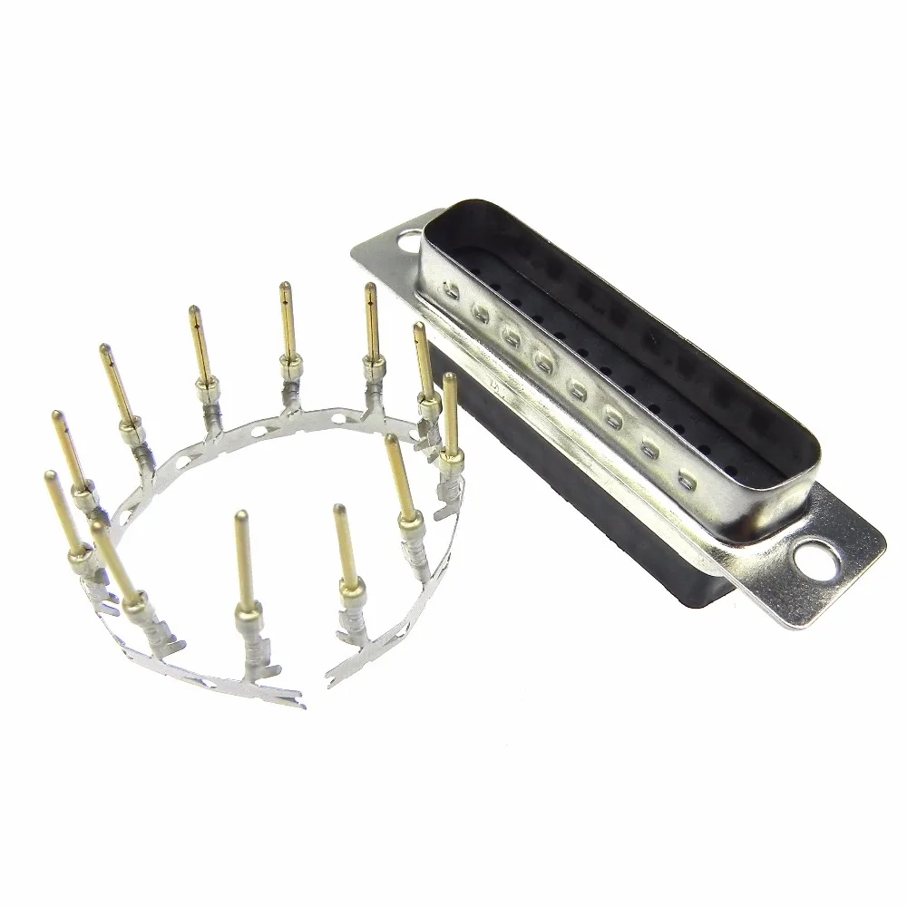 5pcs/lot DB25 25pin male terminal crimping type socket with the screws