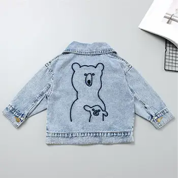 

Baby girl and boys cartoon cute denim jackets 2019 spring autumn new Washed cowboy coats outerwear children clothes tops ws925