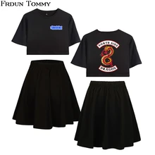 Frdun Tommy Riverdale/комплект с короткой юбкой, лидер продаж, 2 футболки с короткими рукавами и короткая юбка, комплект из 2 предметов, повседневный комплект высокого качества