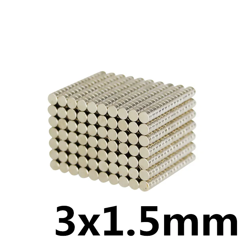 100pcs 3 x 1.5 mm N35 Strong Neodymium Magnets 3mmx1.5mm Automobile Engine Oil Filter Strong Magnet Economizer Craft