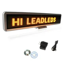 22inch SMD Programmable LED Message Sign Scroll Display Desk Advertising Board 16×128 -Yellow message