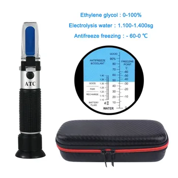 

yieryi Ethylene glycol tool Electrolysis water meter antifreeze Freezing point Ice point concentration detector refractometer
