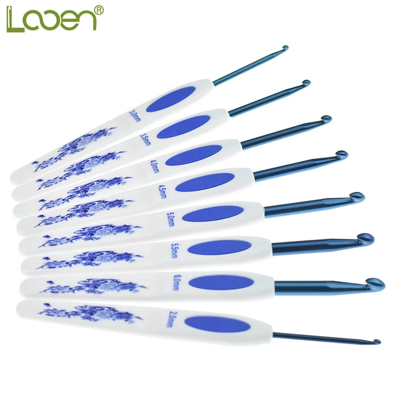 

Looen 8pcs/set Aluminum Crochet Hook Set Knitting Needles Crafts Weaving Tools Mix Sizes 2.5-6.0mm Crochet Needles For Knitting