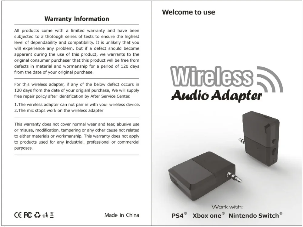 Мини Портативный 3 в 1 Беспроводной Bluetooth адаптер аудиогарнитуры 3,5 мм Джек конвертер для PS4/Xbox One/Nintendo Switch игровая консоль