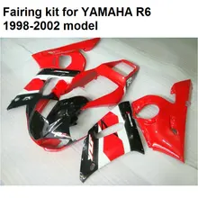 Новый горячий moto части обтекатели для Yamaha YZFR6 98 99 00 01 02 красный черный кузов обтекатель комплект для YZF R6 1998-2002 YO22
