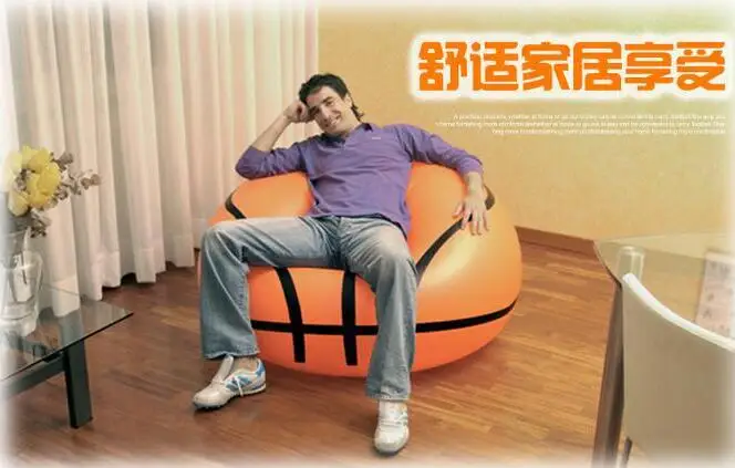 105cm x 75cm x 42cm Big size Adult football inflatable sofa single sofa beanbag chair inflatable stool basketball shape cushion