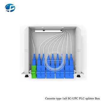 

Best quality 5PCS/lot 1*8 SC-UPC PLC splitter Card Cassette Box Splitter Inserting fiber optic sc upc Cassette Box