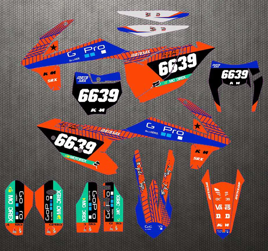 

For KTM SX SXF XC XCF EXC EXCF XCW Graphics & Backgrounds Full Stickers Kit Decal SX-F XC-F 2016 - 2018 EXC-F 2017 2018