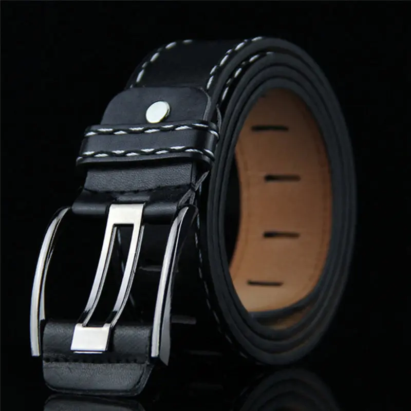 Fashion Mens Leather Smooth Girdle Buckle Waistband Waistband Leisure Belt Strap Leather belts for men 40FE0113