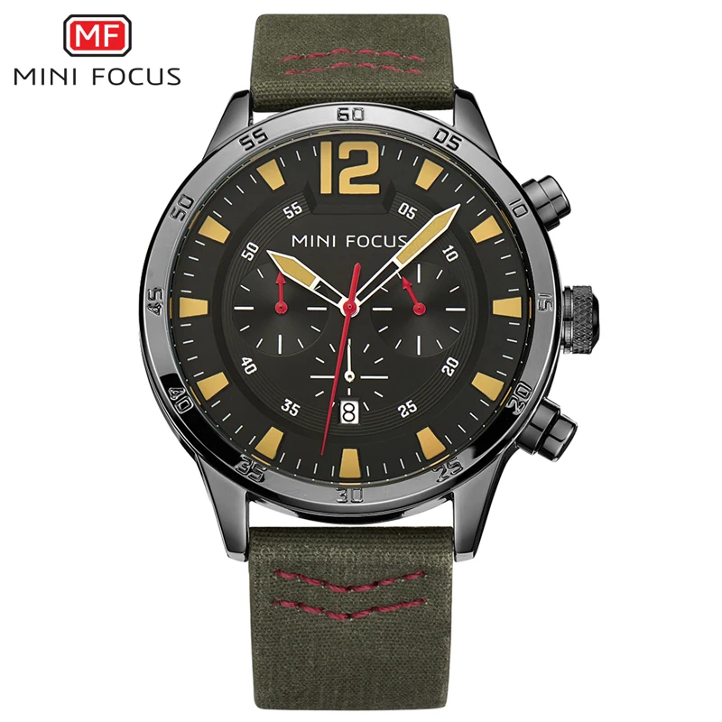 

MINI FOCUS Mens Watches Top Brand Luxury Waterproof 24 hour Date Quartz Watch Man Nylon Sport Wrist Watch Men Waterproof Clock