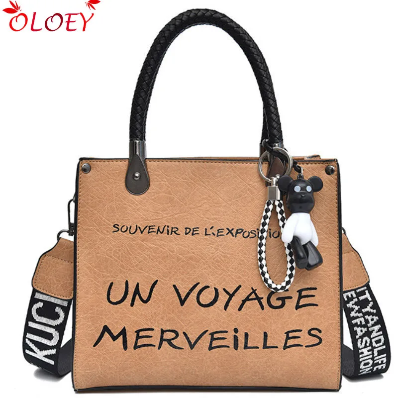 

Leather Crossbody Bag Bear Shoulder Bags For Women 2018 New Stone Luxury Handbags Women Bags Designer Message Bag Female Womens