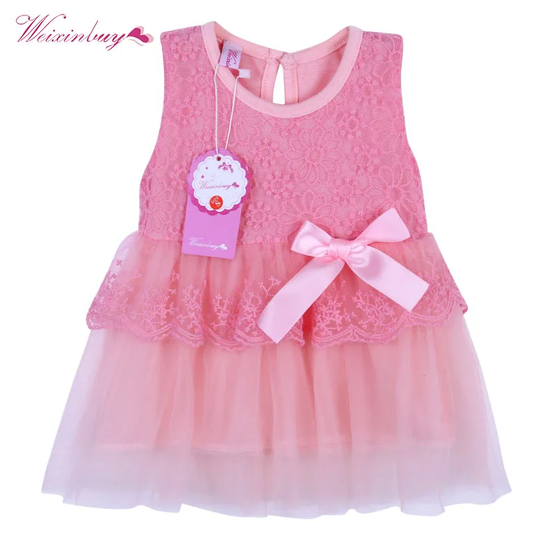

0-2 Years Gift Summer Lace Vest Girls Dress Baby Girl Cotton Dress Chlidren Clothes Kids Party Clothing For Girls