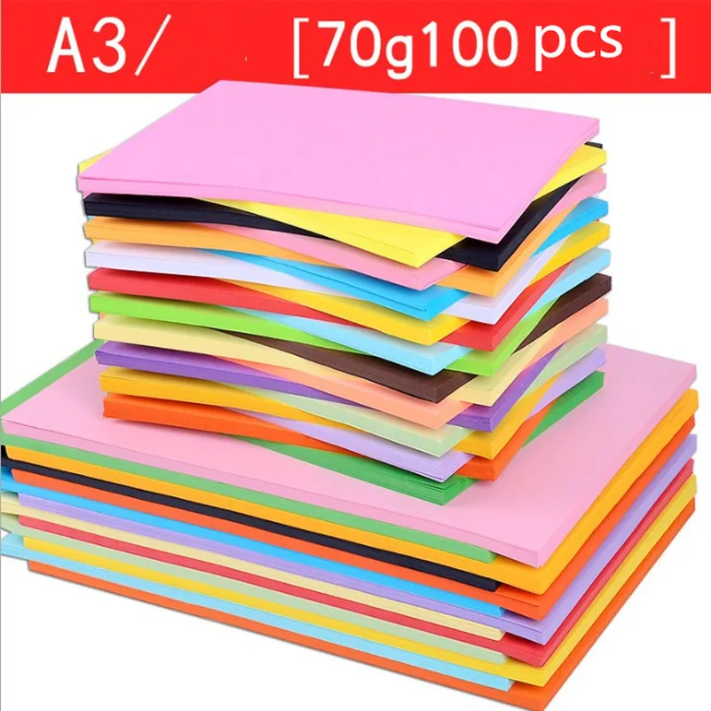 

100 pieces A3 multipurpose color DIY Creative handmade colored paper for children paper