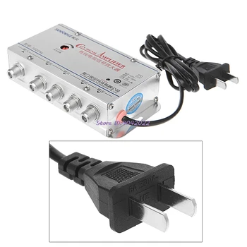 

4 Way CATV VCR TV Antenna Signal Amplifier 220V 45-860MHz Booster Splitter