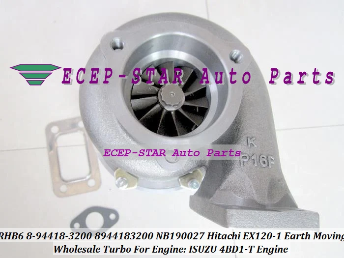 RHB6 894418-3200 8944183200 Turbo Turbine Turbocharger For HITACHI EX120-1 Engine ISUZU 4BD1 4BD1-T with gaskets (3)