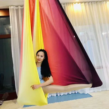 

Colorful Aerial Yoga Hammock 5*2.8m Anti-Gravity Belts Yoga Swing