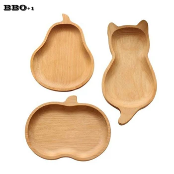 

Creative Christmas Dinner Plates For Kids Wooden Children Tableware Wood Dish Plate Wooden Earing Utensils With Spoon And Fork