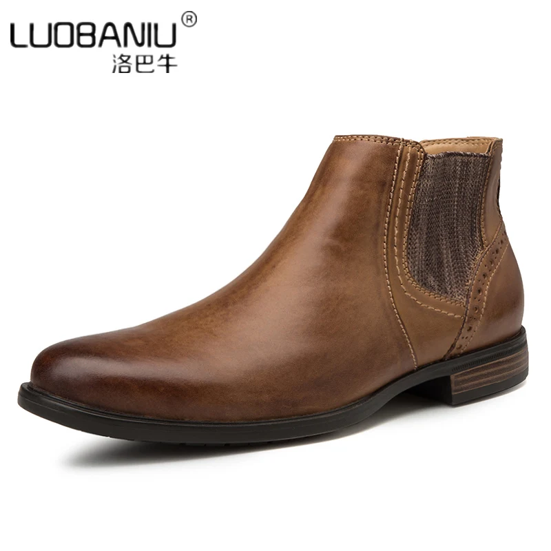 US 6-11 Real Leather Pointed Toe Men Chelsea Boots Slip On Man Ankle Boots Western Cowboy Motorcycle Boots US 6-11 Real Leather Pointed Toe Men Chelsea Boots Slip On Man Ankle Boots Western Cowboy Motorcycle Boots