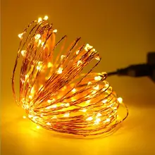 New String Lights 10M 100 Led USB Powered Outdoor Warm white/RGB led copper christmas festival wedding party decoratio