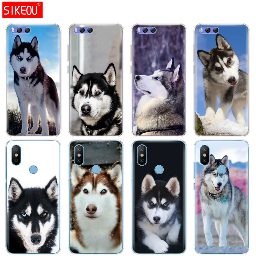 

Silicone Cover Case For Xiaomi Mi 8 8SE A1 A2 5 5S 5X 6 Mi5 MI6 NOTE 3 MAX Mix 2 2S husky puppy dog