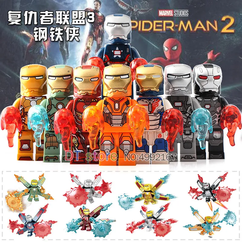 

80pcs/lot Infinity War IRON MAN Marvel Super Heroes Avenger IronMan Set Models Building Blocks Figures Toys For Children Sy1103