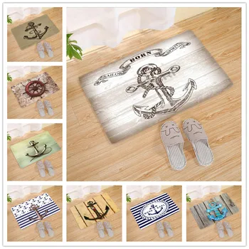 

Seascape ship's anchor Print carpet Kids room decorate carpet baby bedroom Game Mat carpets for living room Entrance Doormat