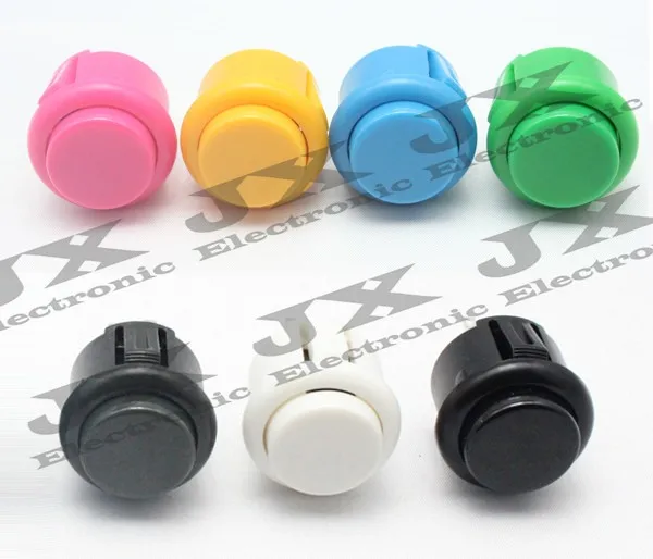 24 мм круглая аркадная копия Кнопка Sanwa пластиковый переключатель кнопка Идеальная замена кнопки розовый/желтый на выбор