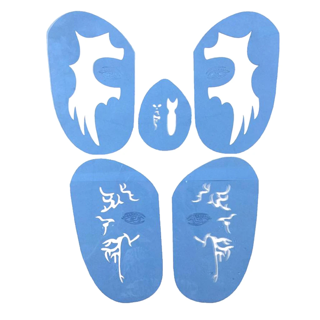 MagiDeal Reusable Plastic Face Body Art Painting Stencils Tattoo Template Accessories for Men Women Party Makeup
