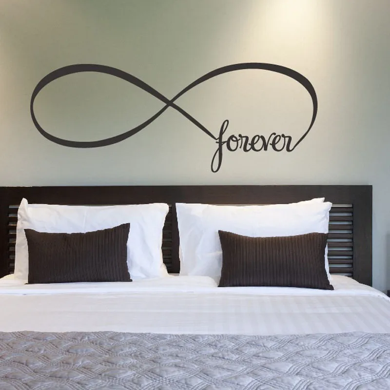 Infinity Symbol Forever Wall Stickers Home Decor Bedroom Vinyl Removable Wall Decals Simple