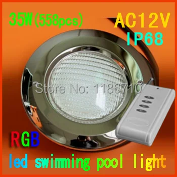 Factory Direct Sale 35W 558pcs RGB Embedded Swimming Pool Light Underwater LED Pool Lamp With Remote