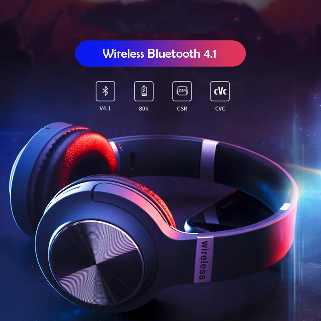 

Bluetooth Headphones Wireless Headset Bluetooth 4.1 Stereo OverEar Foldable Headphones Built-in Mic L617