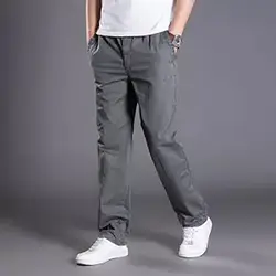 Высококачественные мужские брюки больших размеров прямые весенне-летние длинные мужские классические повседневные деловые брюки средней
