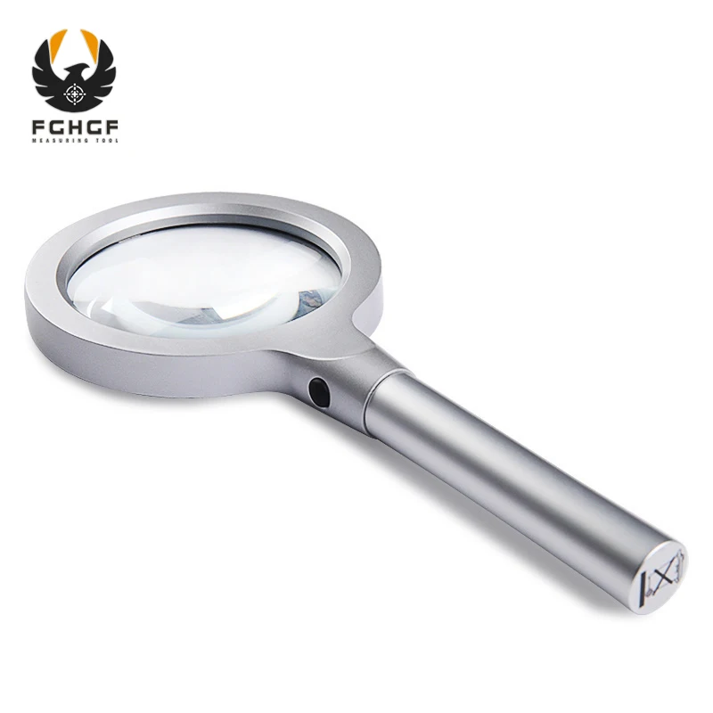 

FGHGF 85mm 3X 8X Magnifier Acrylic Lens Old Man Reading Maintenance IdentificationPortable Handheld 12 LED Magnifying Glass
