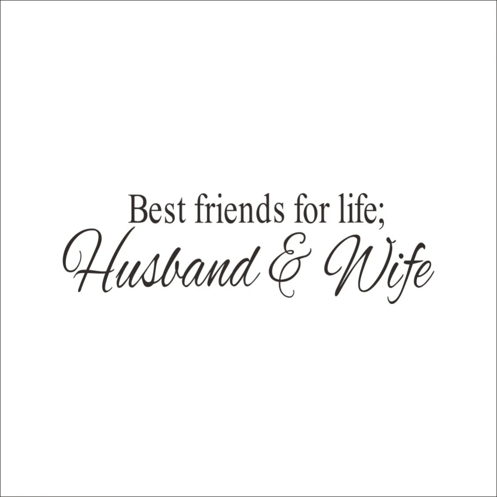 wall sticker Best friends for life husband and wife art quote wedding decoration home decor adesivo de parede bedroom stickers in Wall Stickers from Home