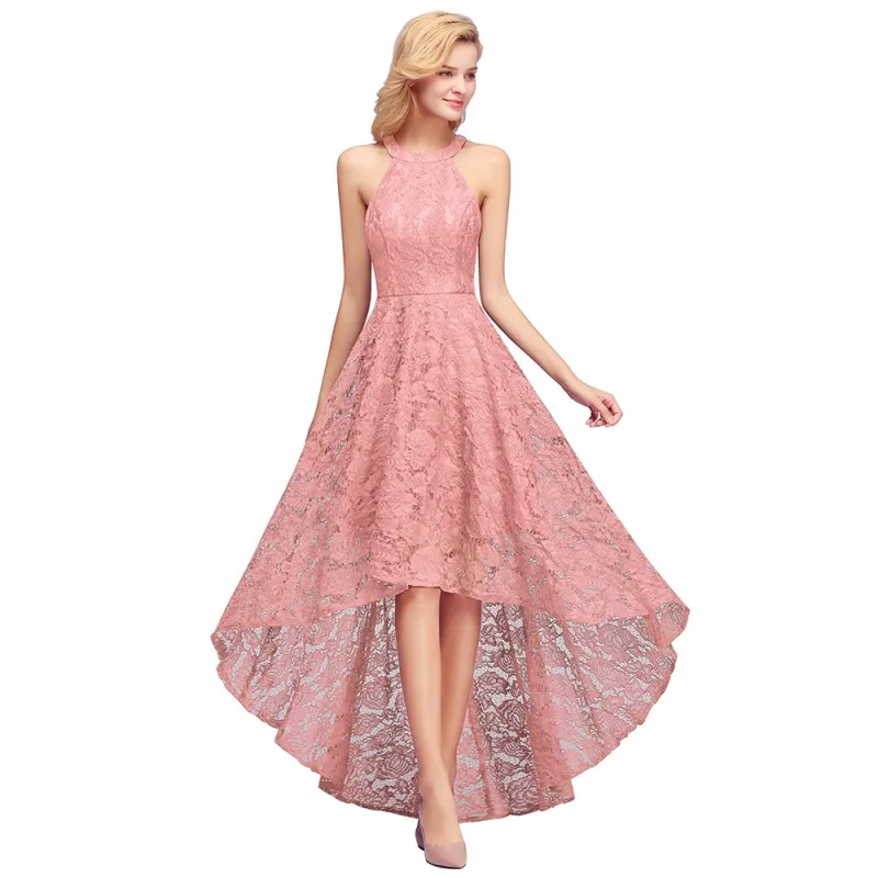 Розовое Кружевное короткое платье подружки невесты ТРАПЕЦИЕВИДНОЕ свадебное платье vestido madrinha 12 видов стилей - Цвет: 1151 Pink