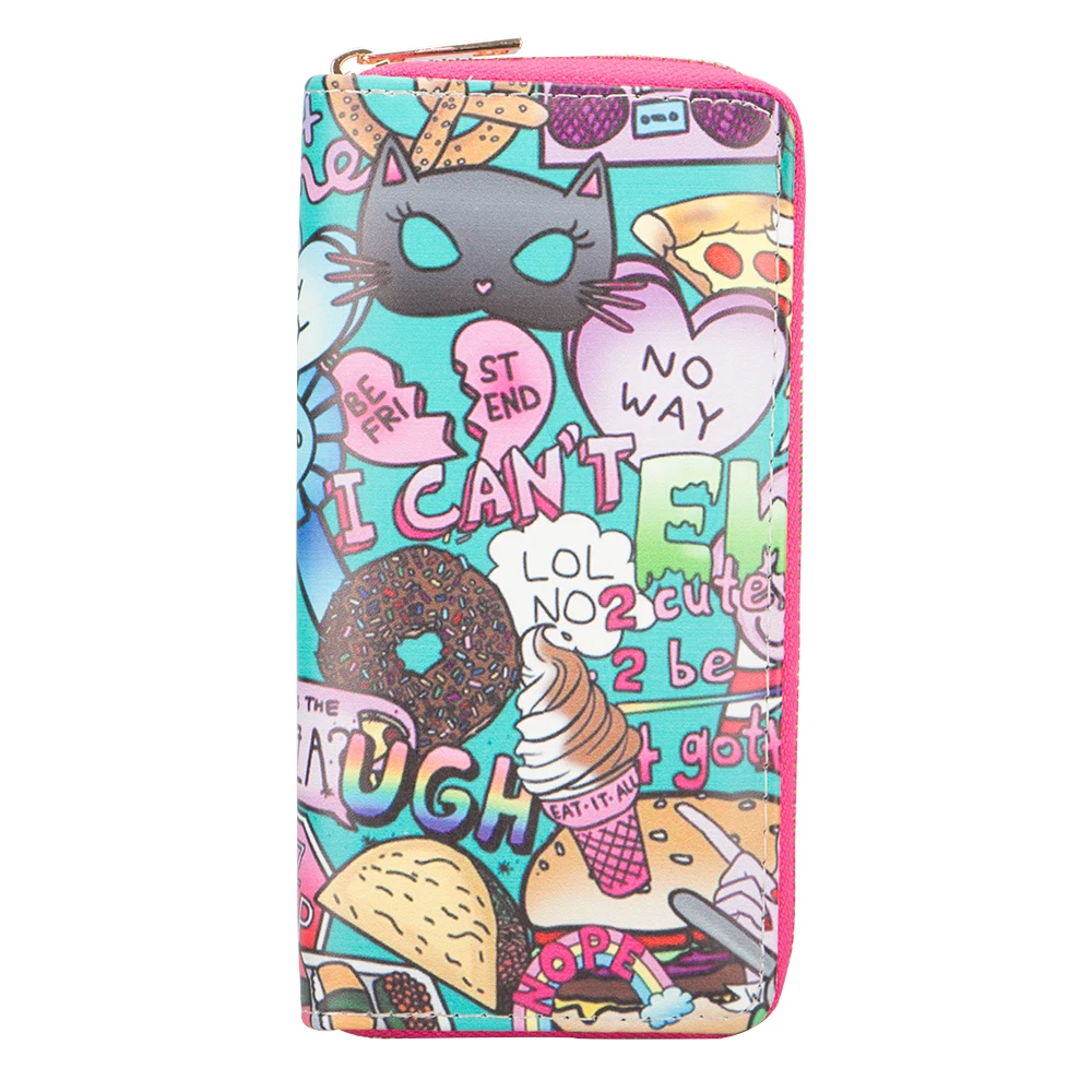 

Sansarya 2018 Doughnut Ice Cream Mask Party Metal Zipper Women Girls Wallet New Fashion Ladies Clutch Purses Money Bag