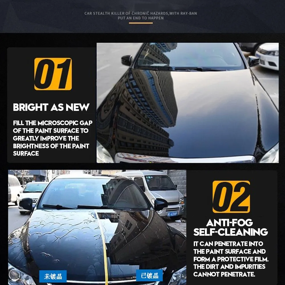 CARPRIE 9H полироль для автомобиля жидкое керамическое покрытие супер гидрофобное Нано покрытие набор кристаллов 30 мл Авто Детализация стекловолокна 90717