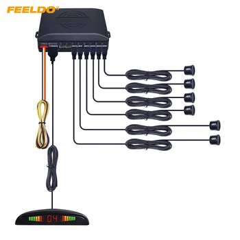 

FEELDO 1Set Car Front 2 Sensors Rear 2 Sensors Parking Sensor Reverse Aid Backup Radar System With LED Display #CT-889