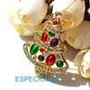 Elegant Pin Gold Color Christmas Tree Women Gift Christmas Garments Breast pin Accessories Jewelry Painted Brooch Rhinestone ► Photo 2/6