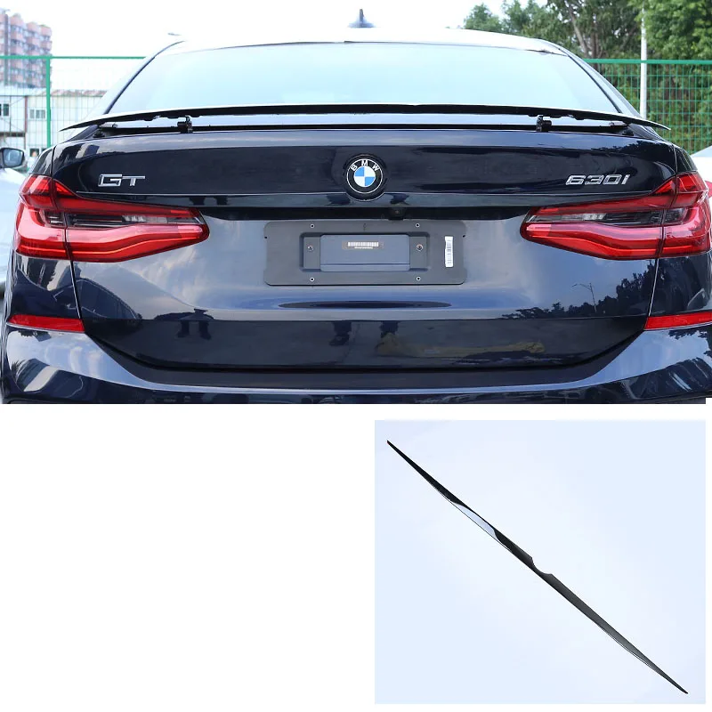 Lsrtw2017 Stainless Steel Car Trunk Strip Trims for Bmw G32 GT 6GT 630i 640i - Название цвета: black