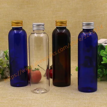 

150ml clear/blue/brown PET bottle with silver/gold aluminum lid,essential oil/liquid/moisturizer/facial water container
