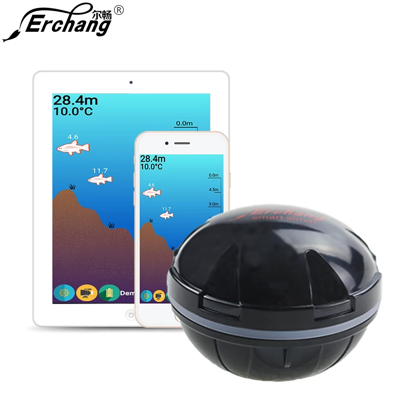  Sonar Portable Sonar Fish Finder Bluetooth Wireless Depth Sea Lake Fish Detect Echo Sounder Sener F
