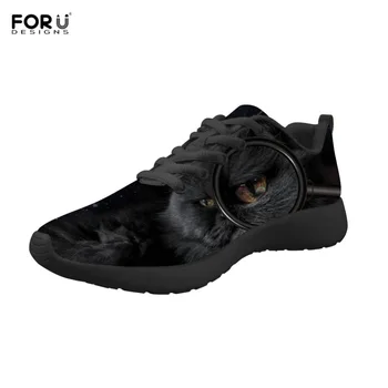 

FORUDESIGNS Men's Sneaker Black Cat Spring And Autumn Fashion Casual Breathable Shoes Outdoor climbing non-slip Wear Men's Shoes