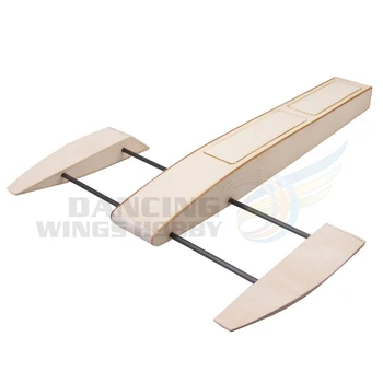 RC Speed Boat 495mm Wooden Sponson Outrigger Shrimp Racing Boat Model Building Kits Radio Remote Control Speedboat 1