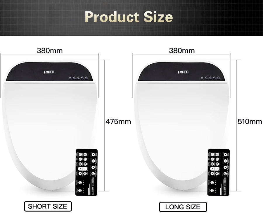 FOHEEL умный чехол для унитаза светодиодный светильник с дистанционным управлением Смарт сиденье для унитаза Подогрев биде сиденье для унитаза ванная комната "умное" сиденье для унитаза крышка
